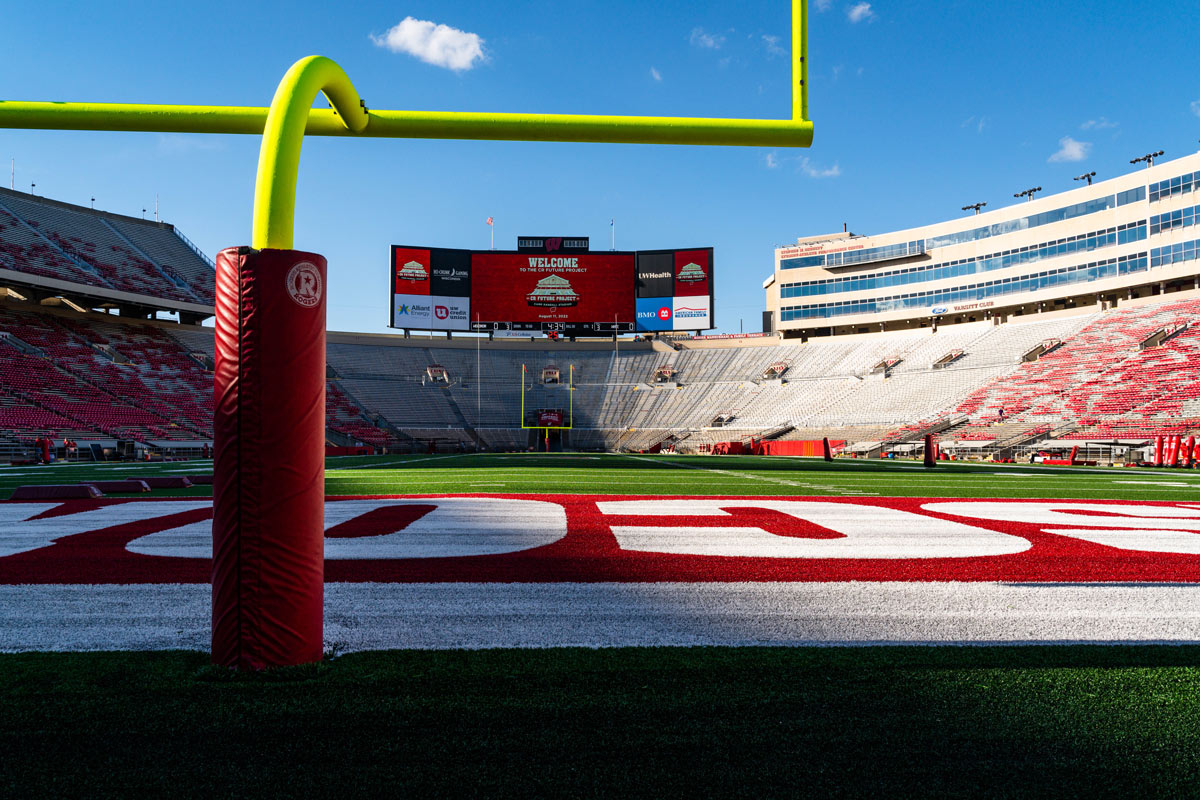 Camp Randall Stadium South End Zone, Madison WI; toilet partitions & accessories; GC J.P. Cullen