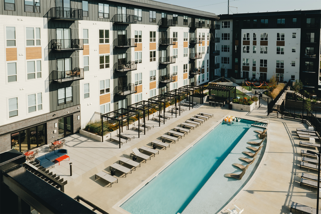 Revelry Apartments, Madison WI; toilet accessories, fire extinguisher cabinets & mailboxes; GC Stevens Construction